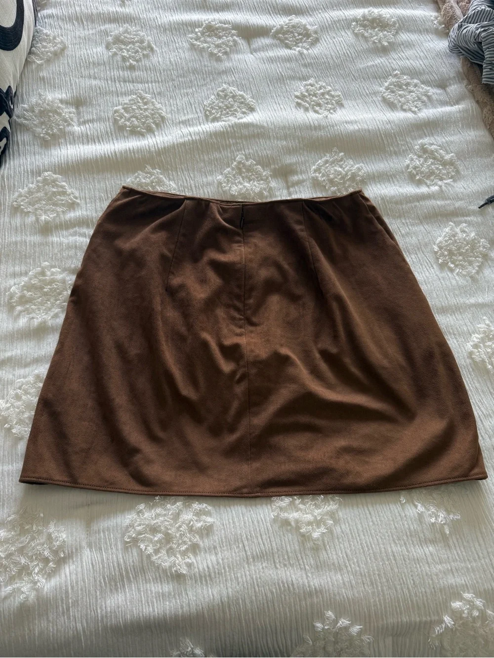Abercrombie & Fitch Camel Faux-Suede Wrap Mini Skirt